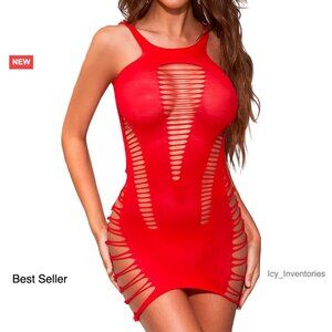 Fishnet Lingerie Bodysuit Set Sexy Mesh Teddy Babydoll Erotic Outfit